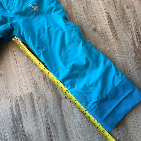Spyder Kids Unisex Ski Snowboard Bib Pants Blue Black Sz 6 Fleece Top Waterproof - Picture 6 of 7